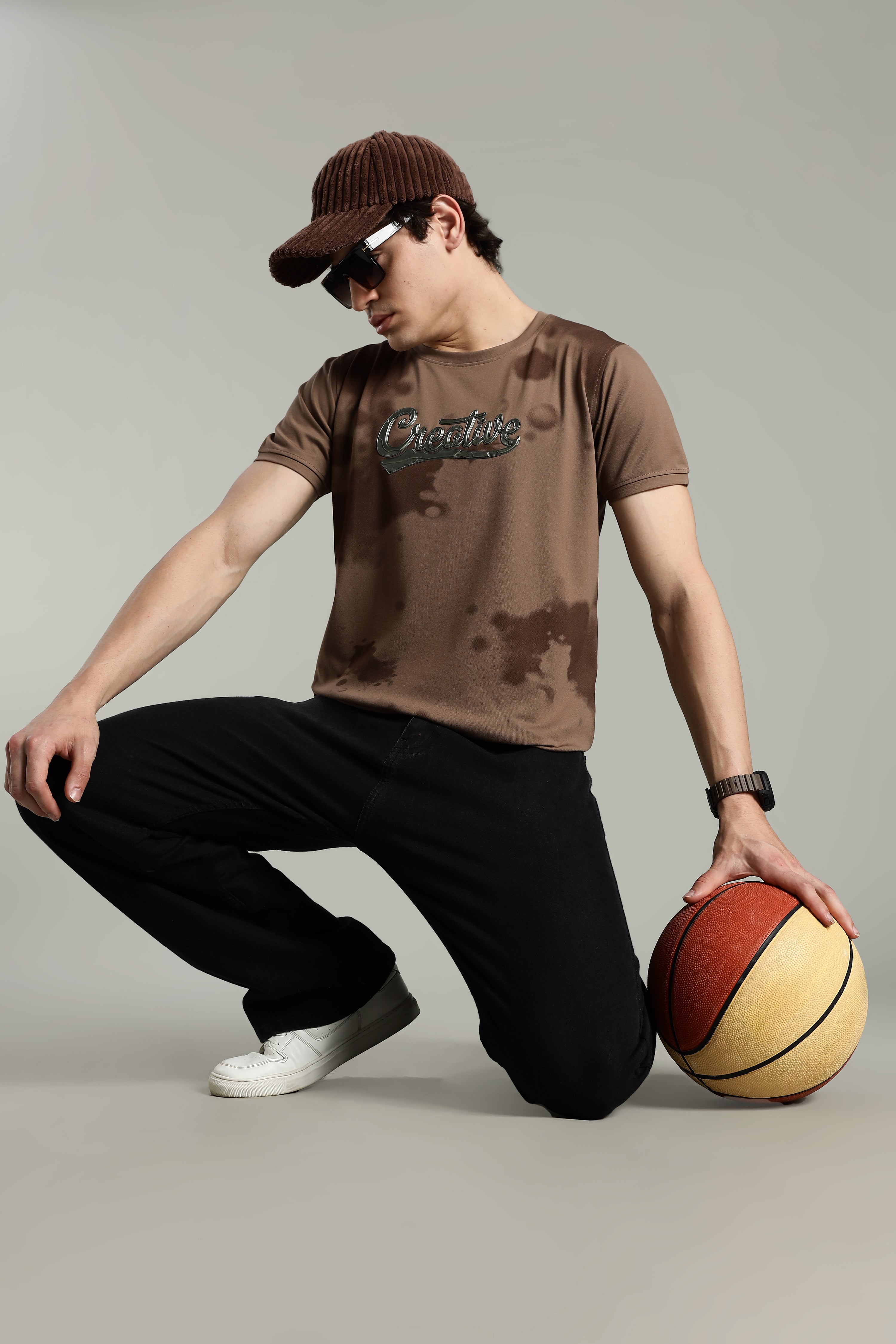 Smoke H/S Creative Metallic Print Partywear T-Shirt for Men