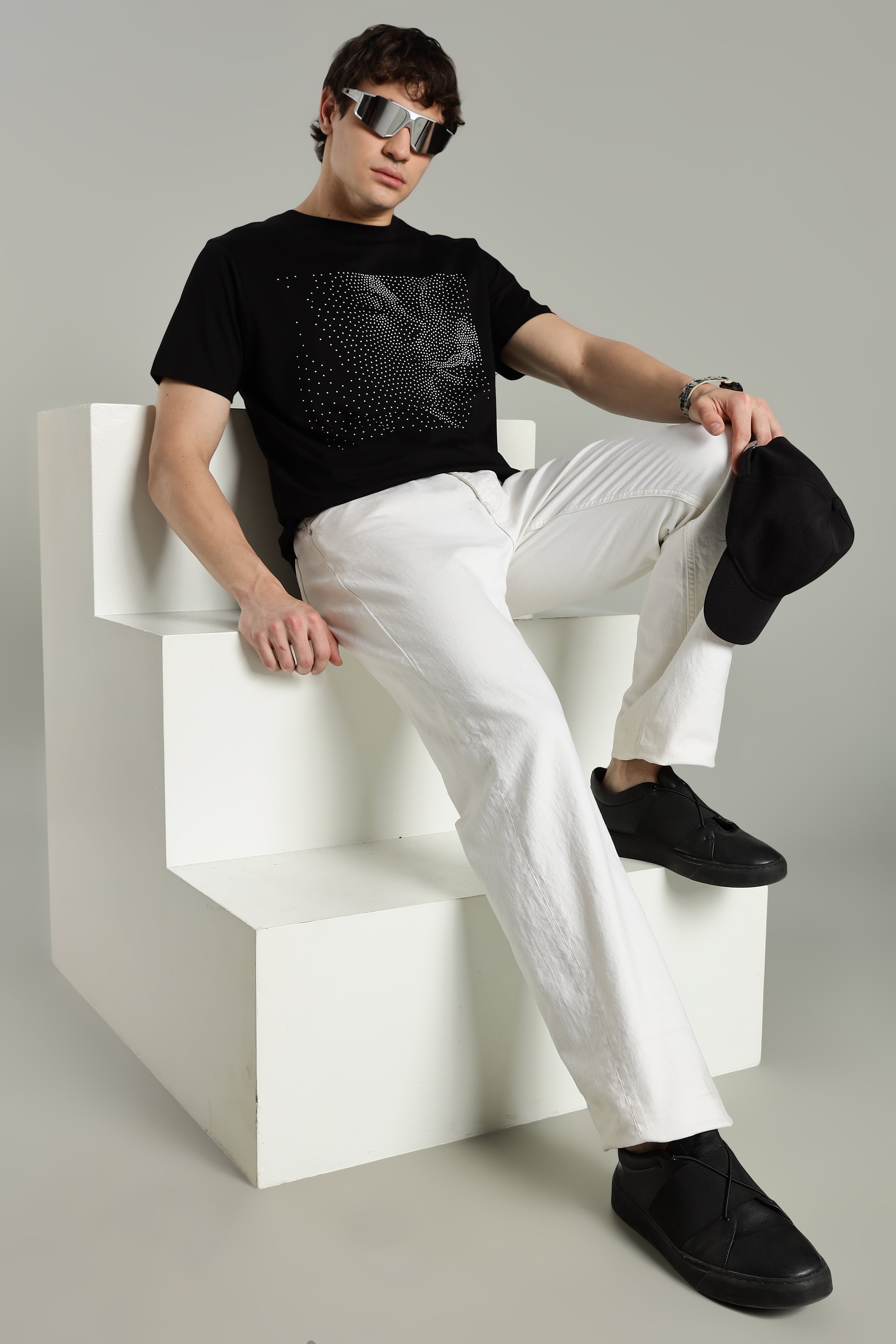 Supima Cotton T-Shirt with Glossy Artwork – “Midnight Haze”