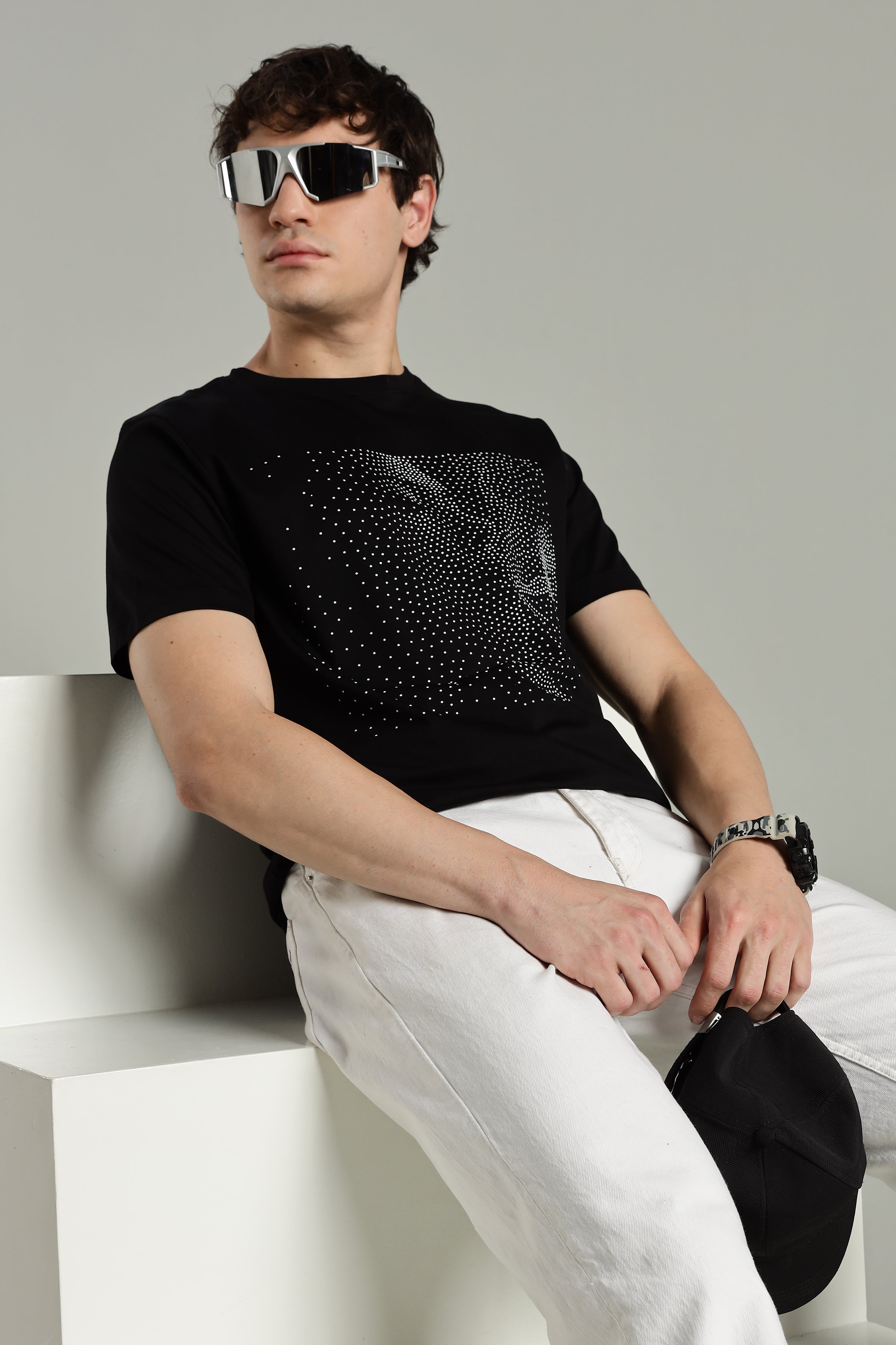 Supima Cotton T-Shirt with Glossy Artwork – “Midnight Haze”