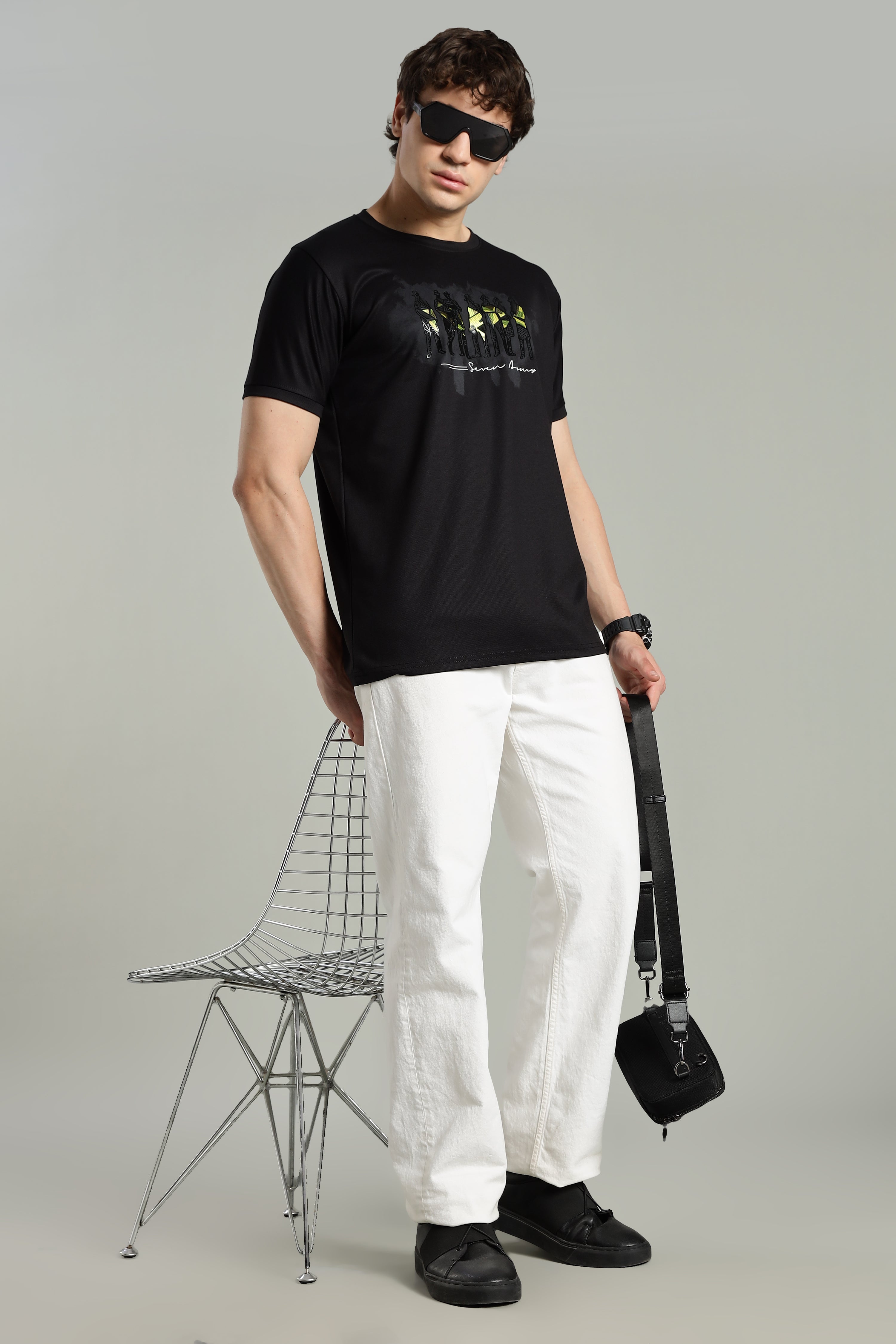 7men Imported Regular Fit T-Shirt with Reflective Detailing