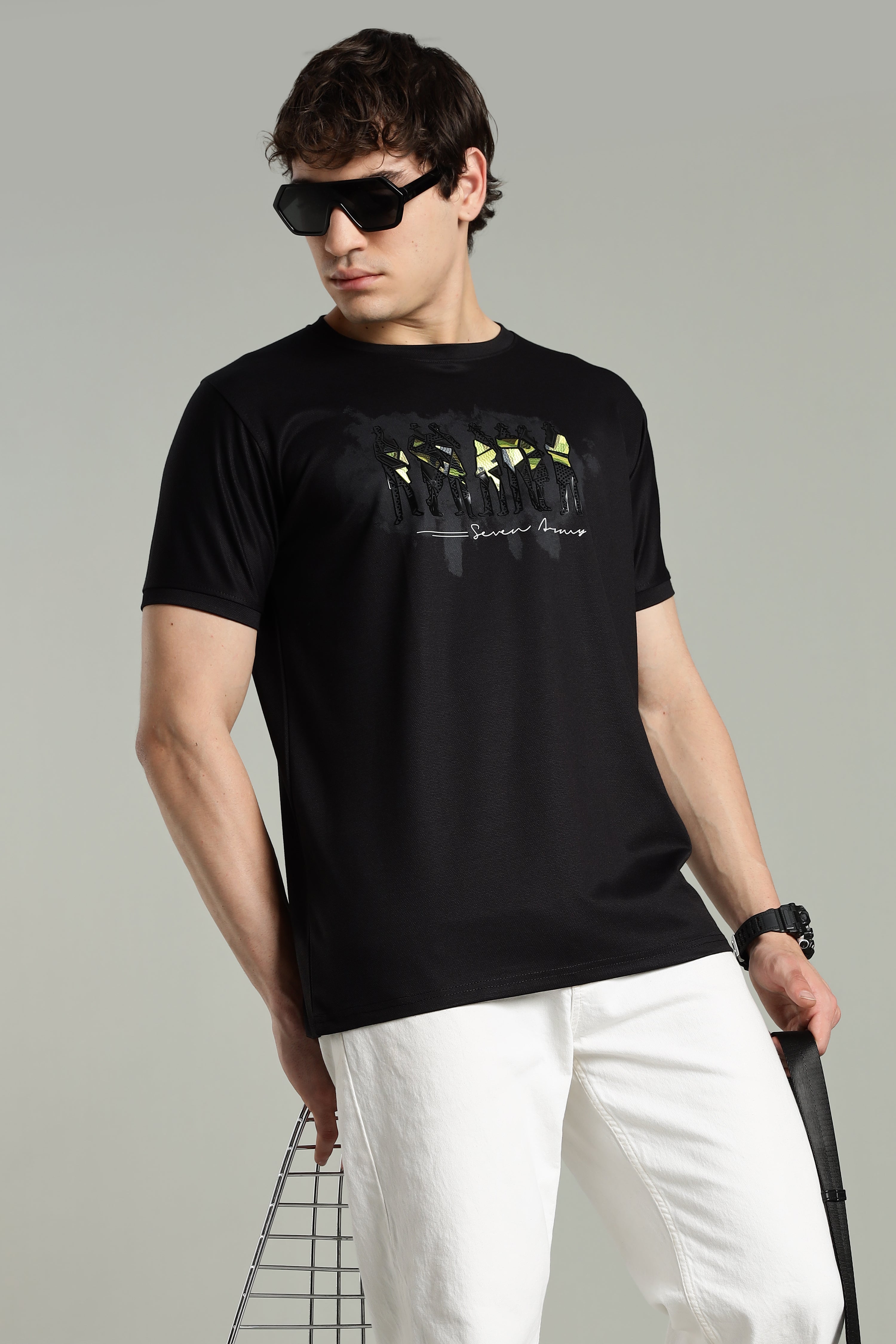 7men Imported Regular Fit T-Shirt with Reflective Detailing