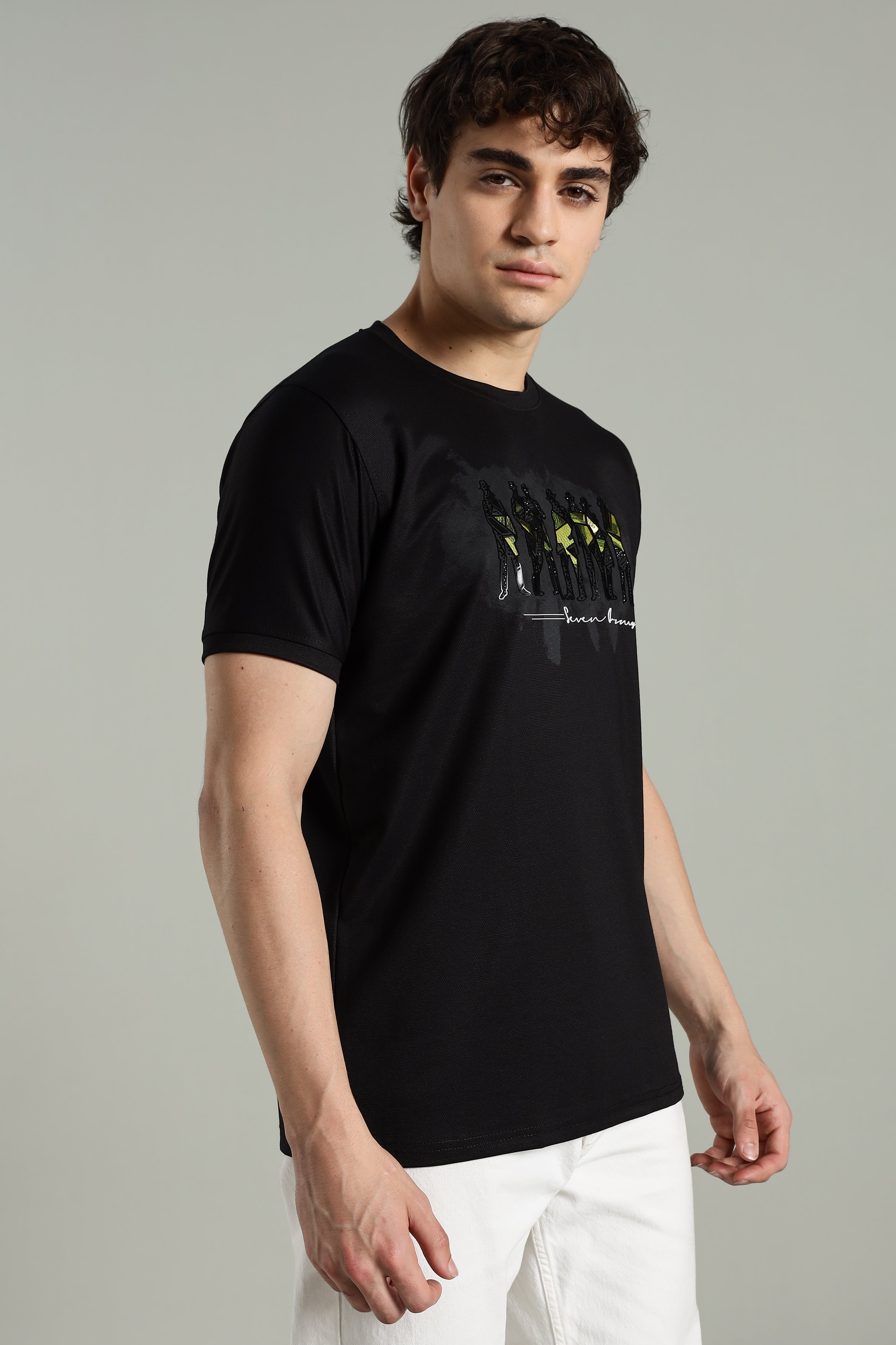 7men Imported Regular Fit T-Shirt with Reflective Detailing