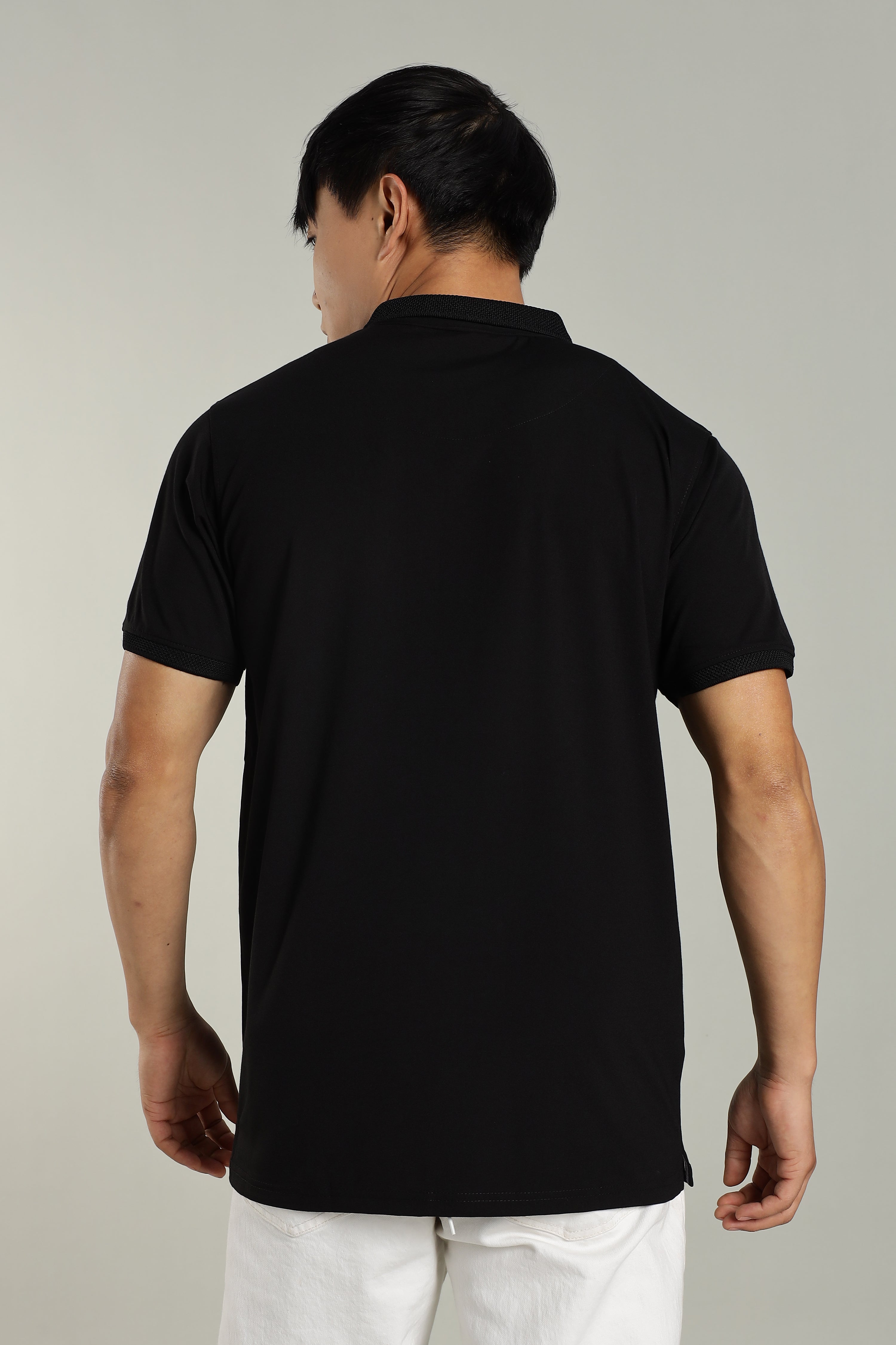 Diamond Detailing Reflective Print Party Polo for Men