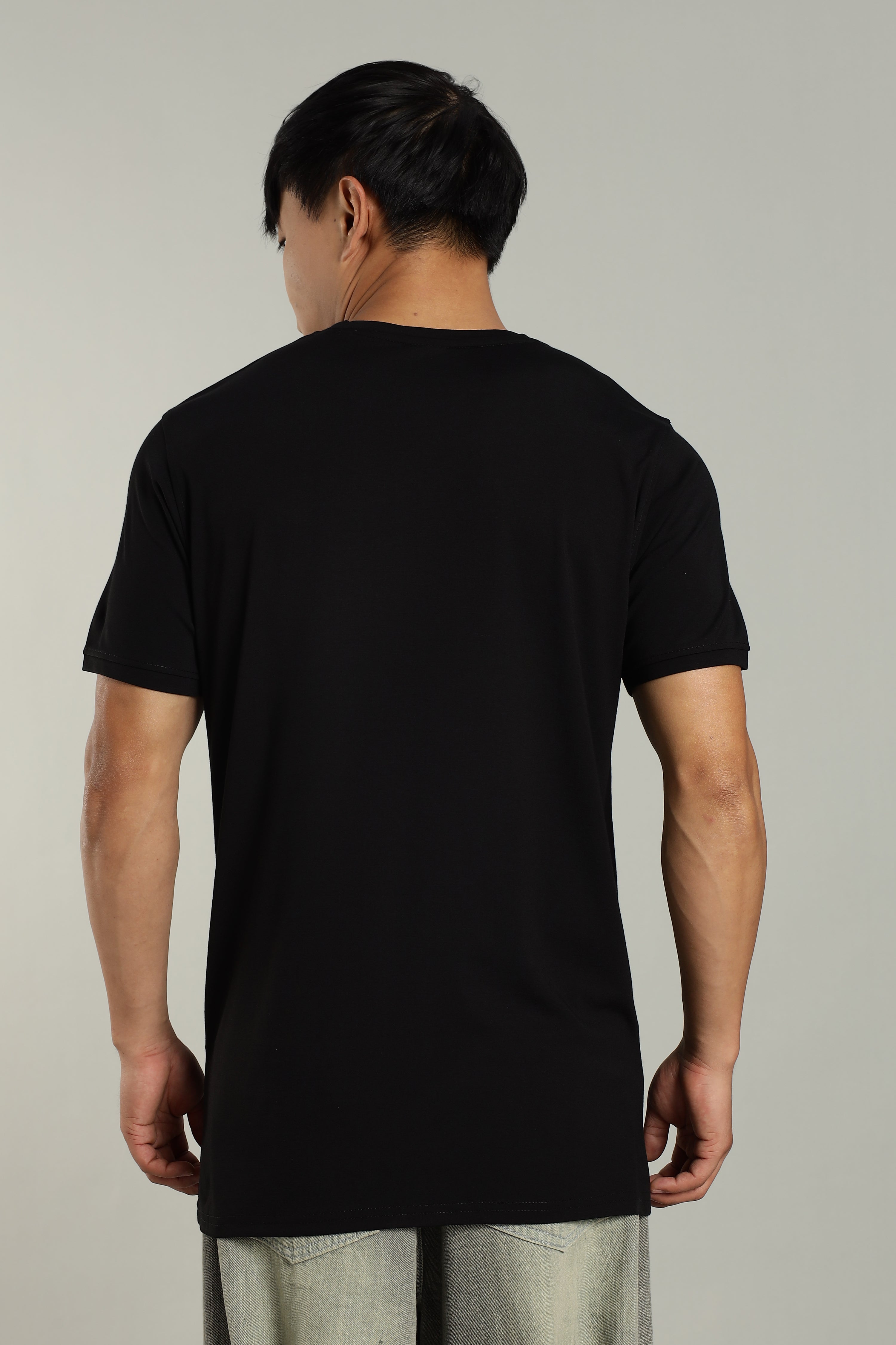 Misc Black Partywear T-Shirt with Diamond Arrow Design