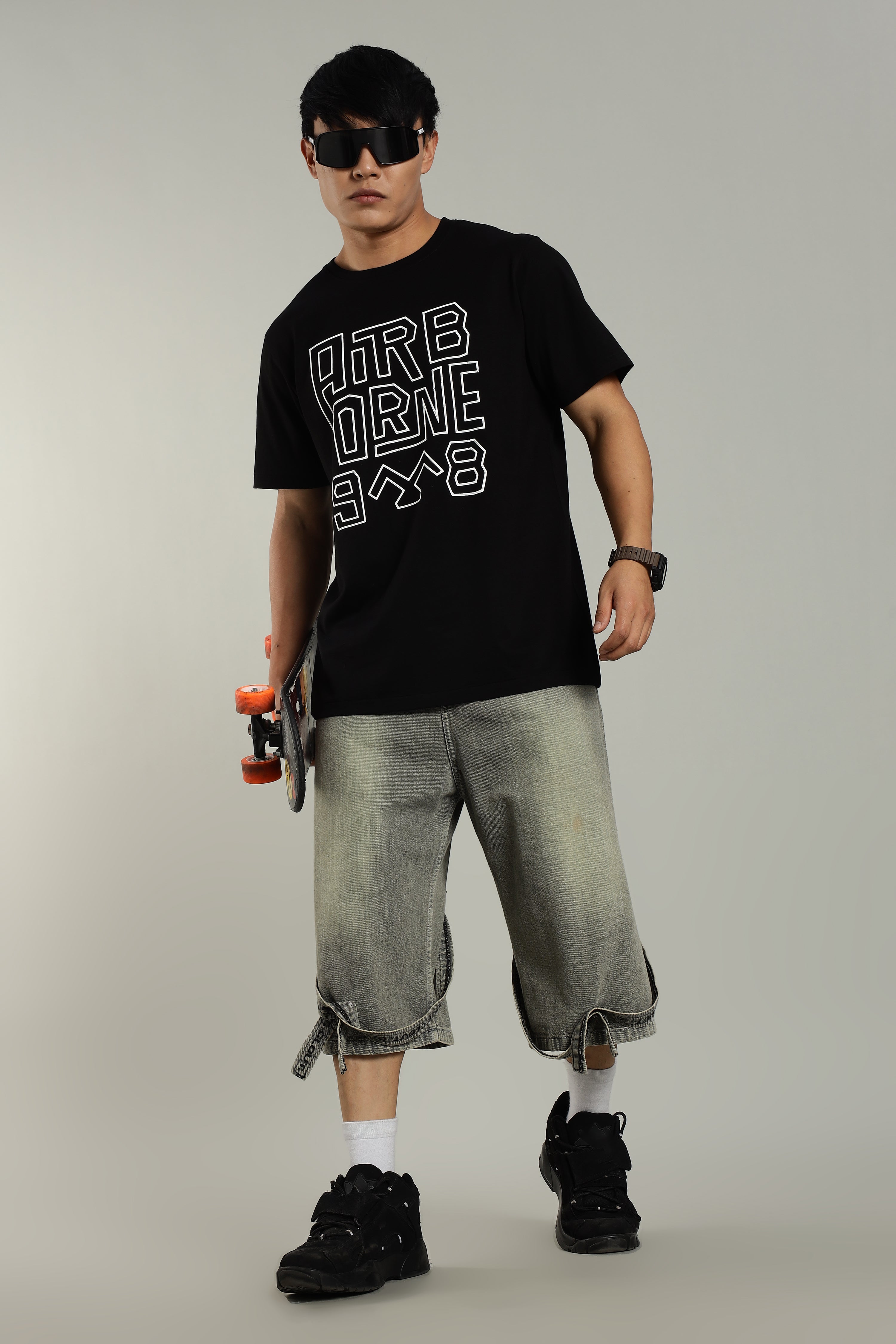 AIRBORNE 9*8 Black Supima Cotton T-Shirt