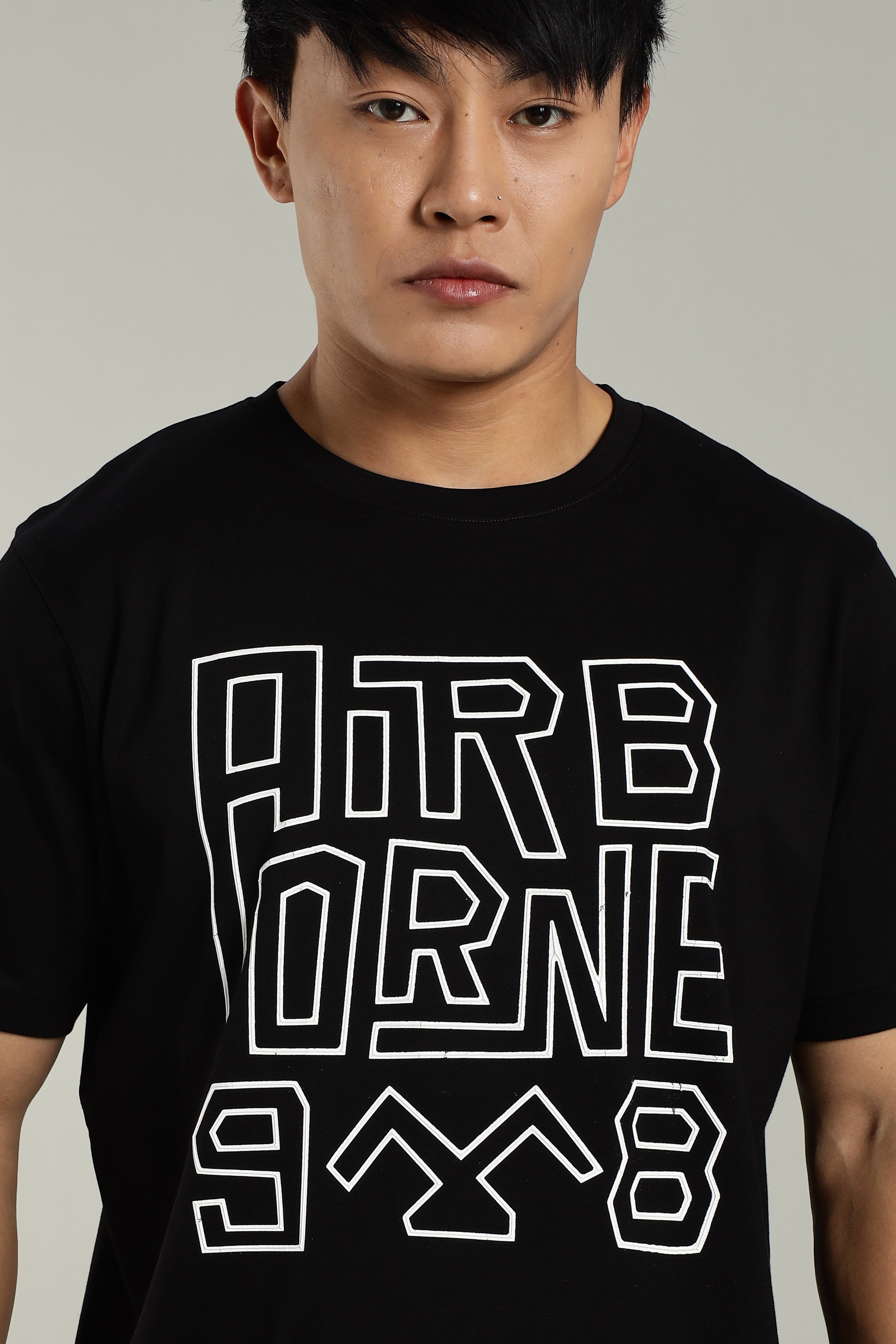 AIRBORNE 9*8 Black Supima Cotton T-Shirt