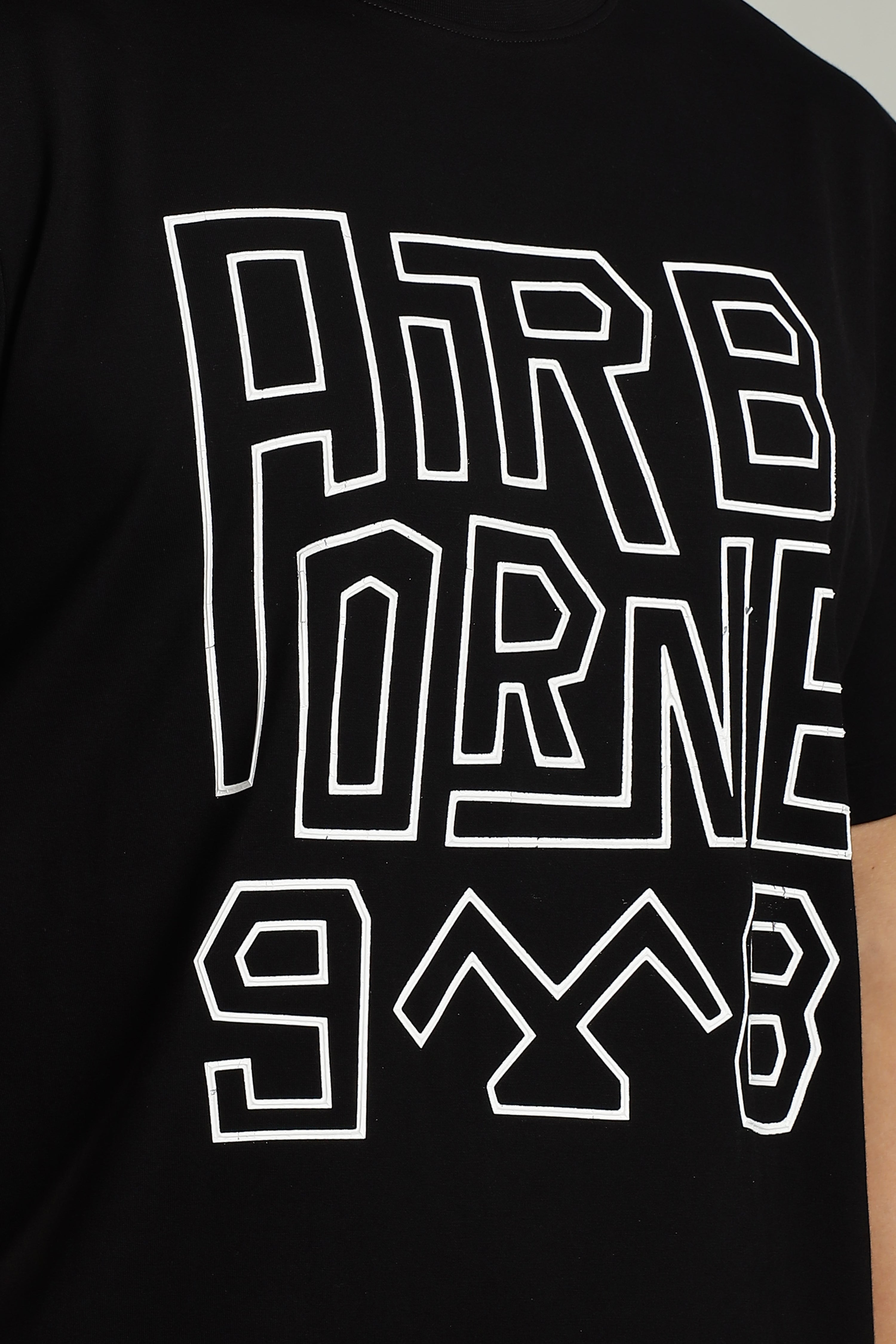 AIRBORNE 9*8 Black Supima Cotton T-Shirt