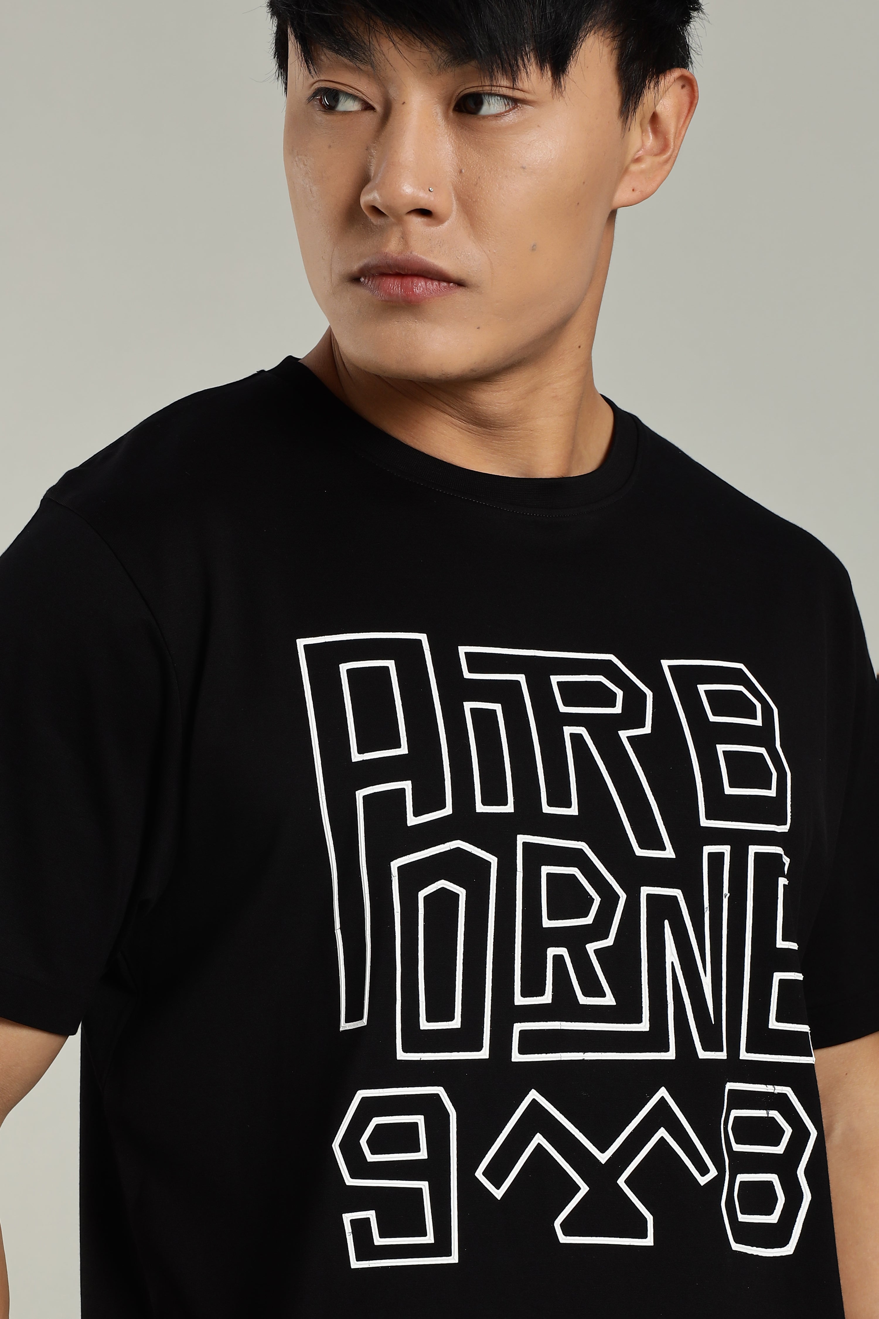 AIRBORNE 9*8 Black Supima Cotton T-Shirt
